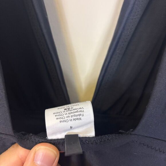 J. Crew Black Deep V One Piece Swimsuit Size 4 - Picture 5 of 5
